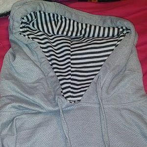 Grey striped hoodie